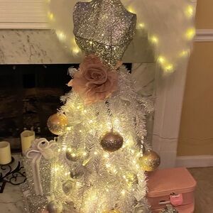 Elegant Silver and Gold Holiday Dress Form Tree